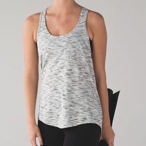 Lululemon Salute the Sun Singlet II Tiger Space Dye Black White Racerback Tank